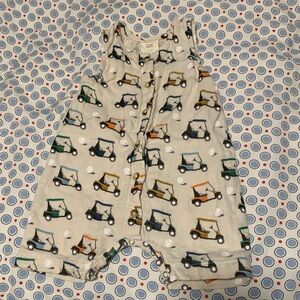 Six Golf Cart Print Cotton Romper - Multi
